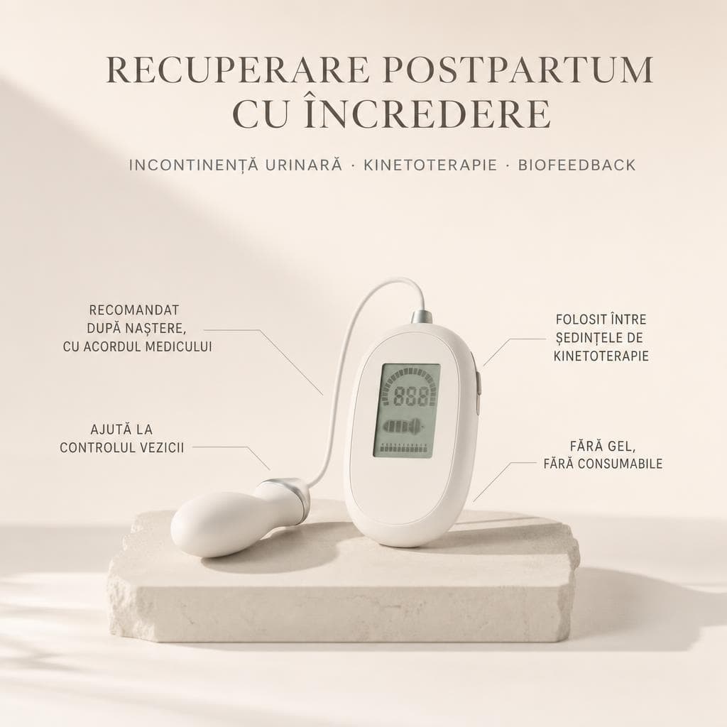 Recuperare postpartum, cu încredere — incontinență urinară, kinetoterapie, biofeedback